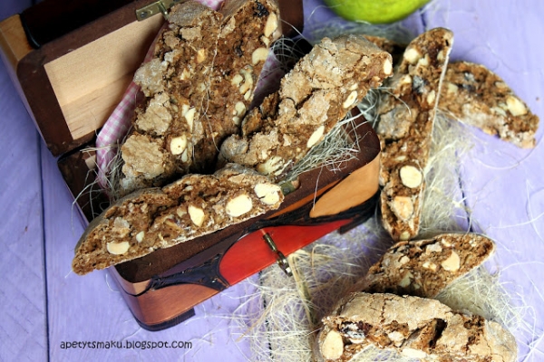 Kawowe Biscotti z Orzechami, Kokosem i Rodzynkami