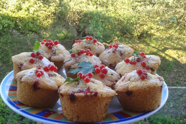 Muffiny z czerwonymi porzeczkami 