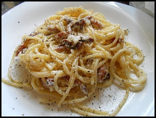 Spaghetti z boczkiem i śmietaną (ala Carbonara)