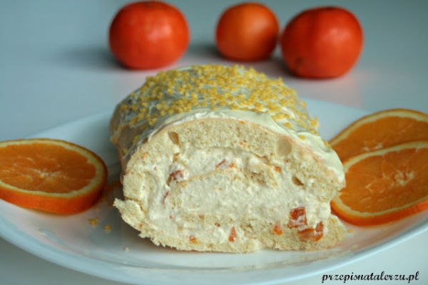 Rolada Pomarańczowa z białą czekoladą