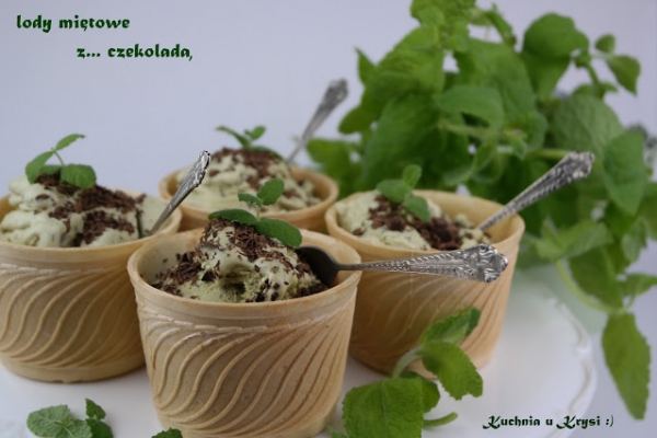 Lody miętowe z czekoladą