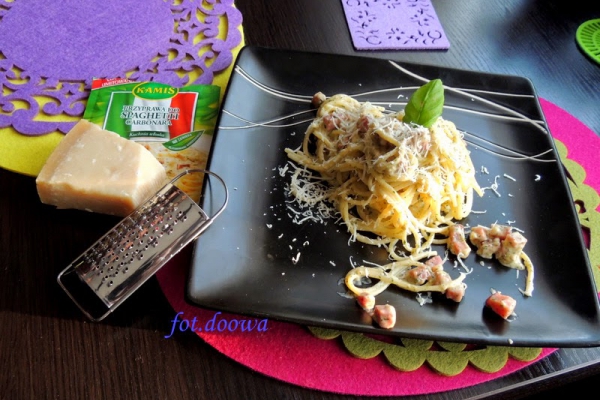 Spaghetti carbonara wg Kamisa