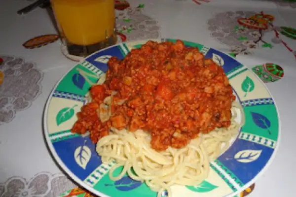 Spaghetti bolognese.