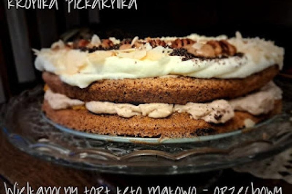 Wielkanocny tort keto - makowo - orzechowy