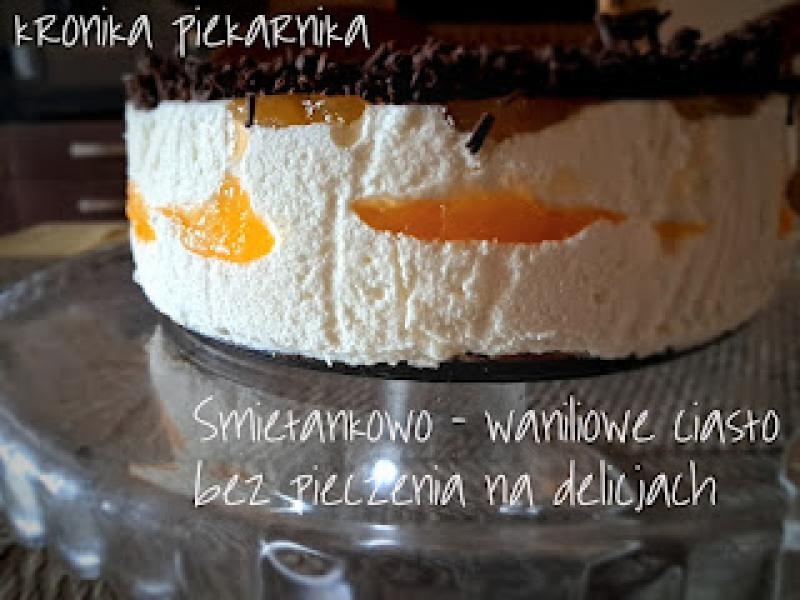 Śmietankowo - waniliowe ciasto bez pieczenia na delicjach