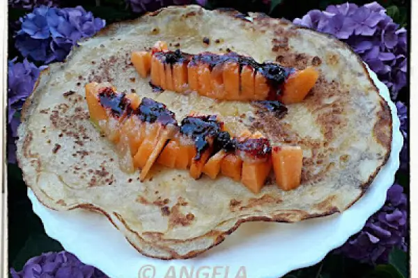 Naleśniki z melonem - Pancakes With Cantaloupe Melon - Crepes col melone