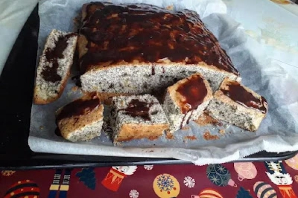 Orkiszowe ciasto z mielonym makiem i polewą korzenną - Poppy Spice Spelt Cake Recipe - Torta di farro al papavero e crema alle spezie
