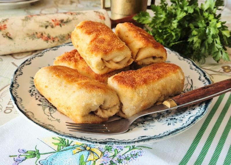 Krokiety z mięsem z rosołu i pieczarkami