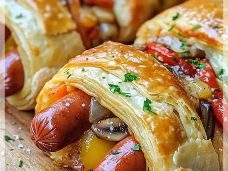 Pieczone Hot Dogi z Warzywami i Serem Mozzarella to pyszne danie