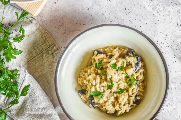 Idealnie kremowe risotto z pieczarkami