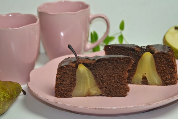 Ciasto gruszkowo - czekoladowe z rumem