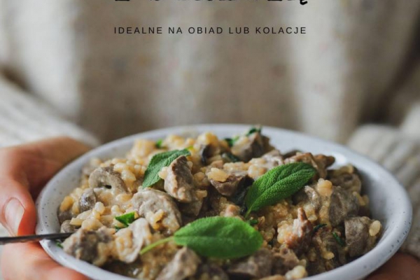 Kaszotto z sercami kaczymi i szałwią