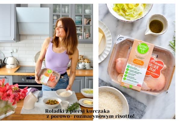 Roladki z piersi kurczaka, risotto porowo- rozmarynowe!