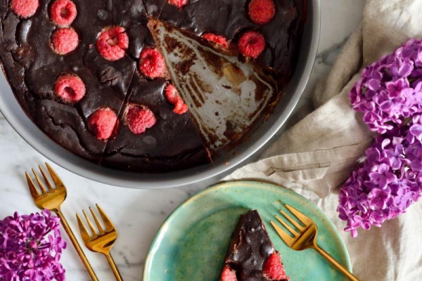 FIT BROWNIE Z MALINAMI