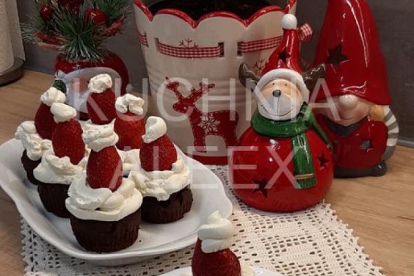 Mikołajkowe babeczki brownie wg Aleex