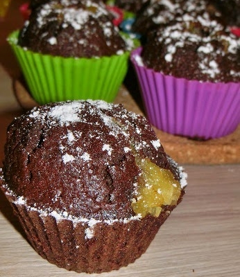 Muffiny kakaowe z cytrynowym nadzieniem