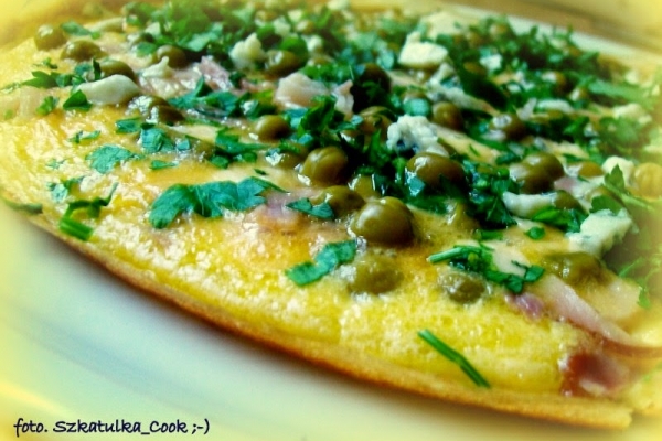 Przysmak Pana K.  … czyli omlet z szynką, serem i ziołami