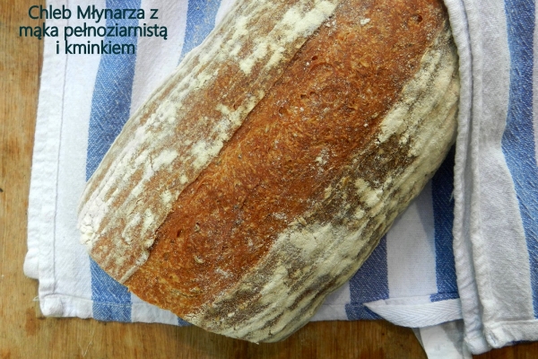 Chleb Młynarza z mąka pełnoziarnistą i kminkiem