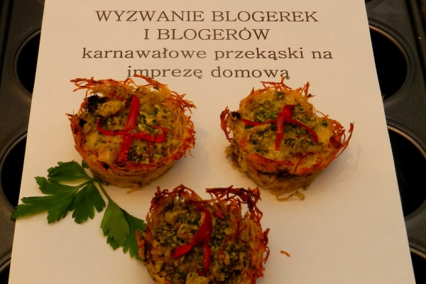 Mini quiche z ziemniaczanym spodem - Styczniowe Wyzwanie Blogerek i Blogerów
