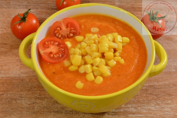 Zupa marchewkowo-pomidorowa z kaszą jaglaną