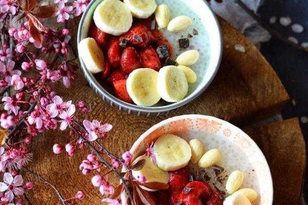Tapioka z owocami na śniadanie