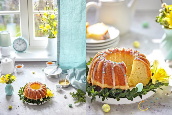 Jogurtowa babka cytrynowa z polewą z białej czekolady