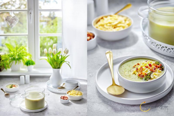 Zupa krem 100% szparagowa (bez ziemniaków i innych zagęstników) z makaronem
