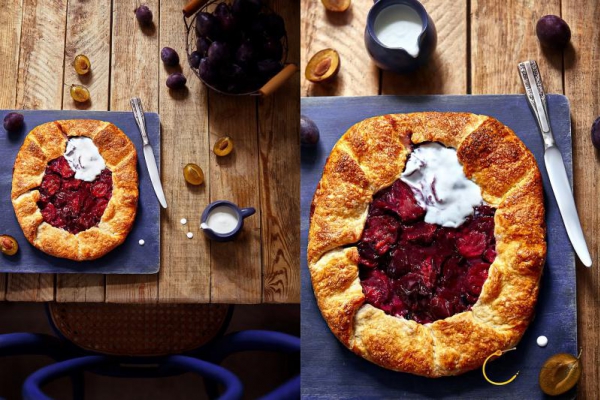 Rystykalna tarta z domowego ciasta àla francuskiego- Galette ze śliwkami