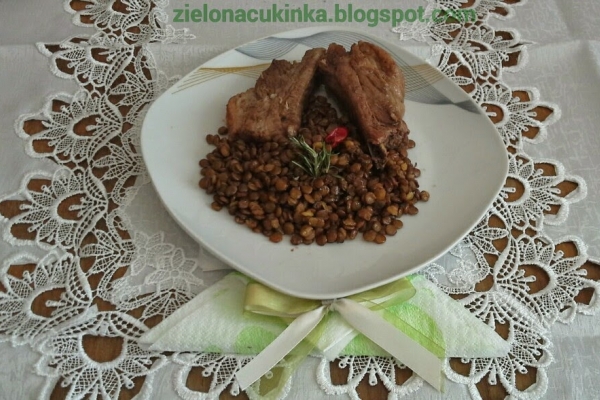 Żeberka z soczewicą - costine con lenticchie 