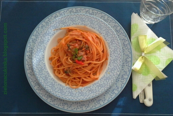 Makaron spaghetti z tuńczykiem 
