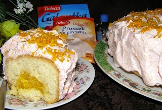 łatwe,smaczne pomarańczowe ciasto z kremem śmietanowym...