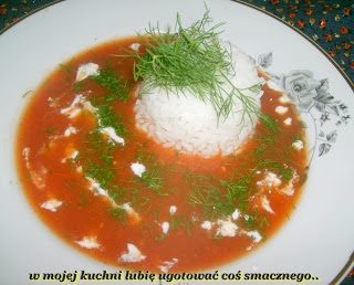 zupa krem ze świeżych pomidorów z solą do pomidorów...