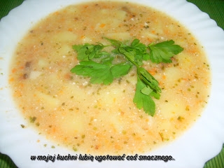 ziemniaczana zupa na toruńskiej kiełbasie...