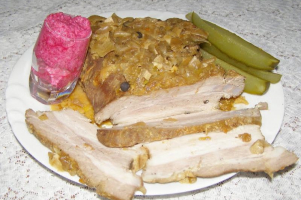pyszny domowy boczek duszony do pieczywa...
