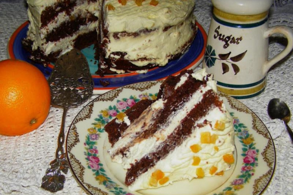 kakaowy piernik z pomarańczowym kremem z mascarpone...