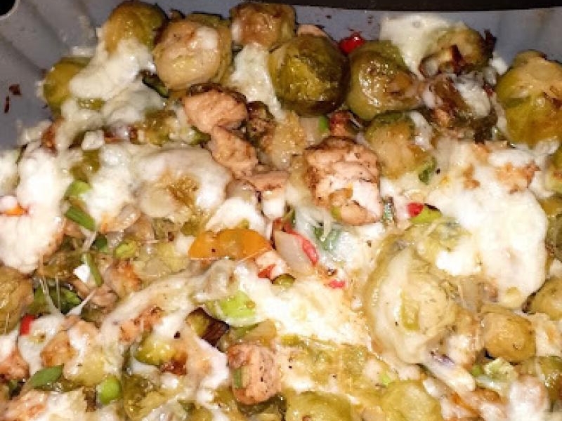 pyszna brukselka z indykiem z airfryera...