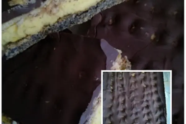 ciasto makowe z kremem i czekoladowa glazurą