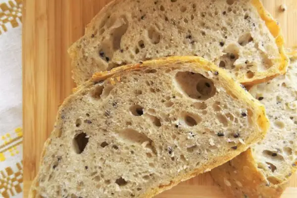 Włoski chleb z czarnuszką i ziołami (bez zagniatania) / No knead Italian Bread with Nigella Seeds and Herbs