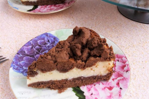 Sernik królewski w tortownicy / Polish Cheesecake with Cocoa Crumble