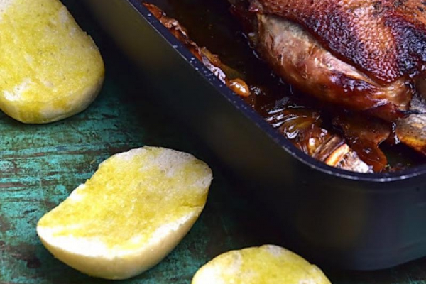 Pieczona pierś z gęsi