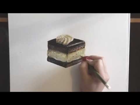 Jak namalować czekoladowe ciastko;Timelapse