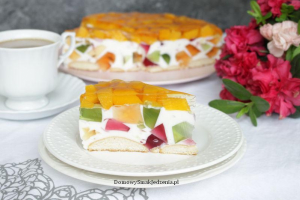 śmietanowiec ciasto bez pieczenia + film krok po kroku