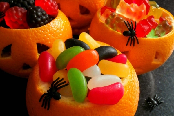 Dynie z Pomarańczy na Słodycze i Przekąski - Halloween