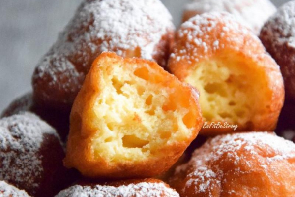 Orkiszowe baci di ricotta – mini pączki z ricotty bez cukru