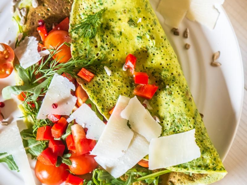 ZIELONE NALEŚNIKI Z MĄKI JAGLANEJ