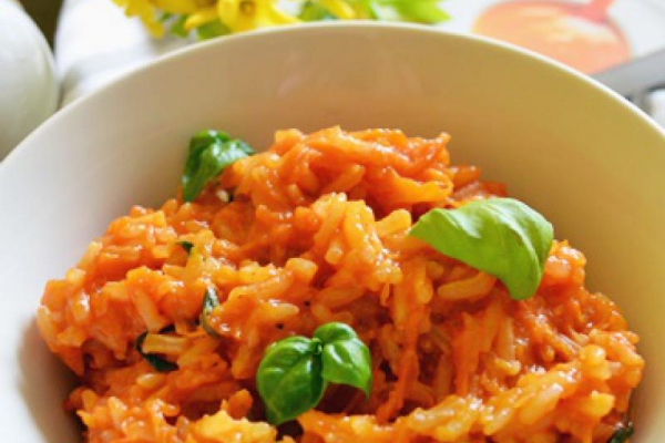Risotto pomidorowo marchewkowe i recenzja książki ; Supermix - termoposiłki dla niemowląt.