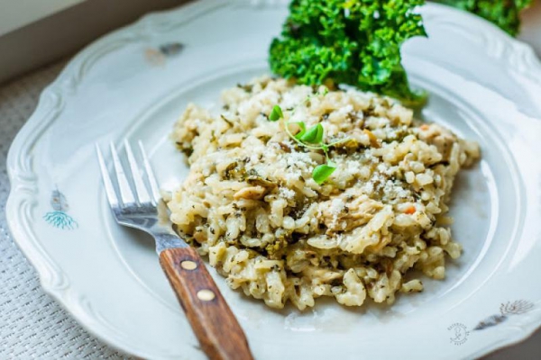 Risotto Z Pieczarkami I Jarmużem