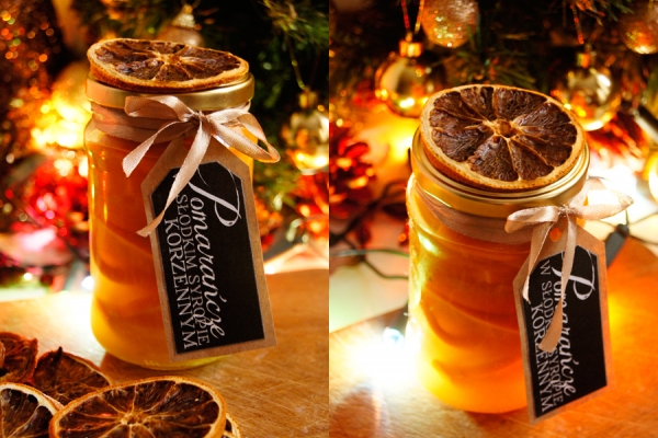 Pomarańcze w słodkim syropie do herbaty (6 składników)