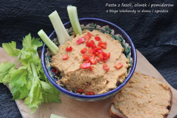 Pasta z fasoli, oliwek i suszonych pomidorów