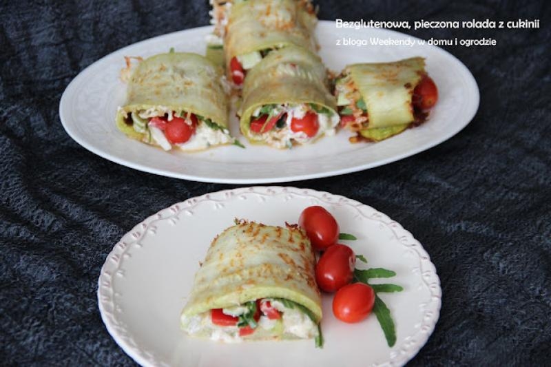 Bezglutenowa, pieczona rolada z cukinii